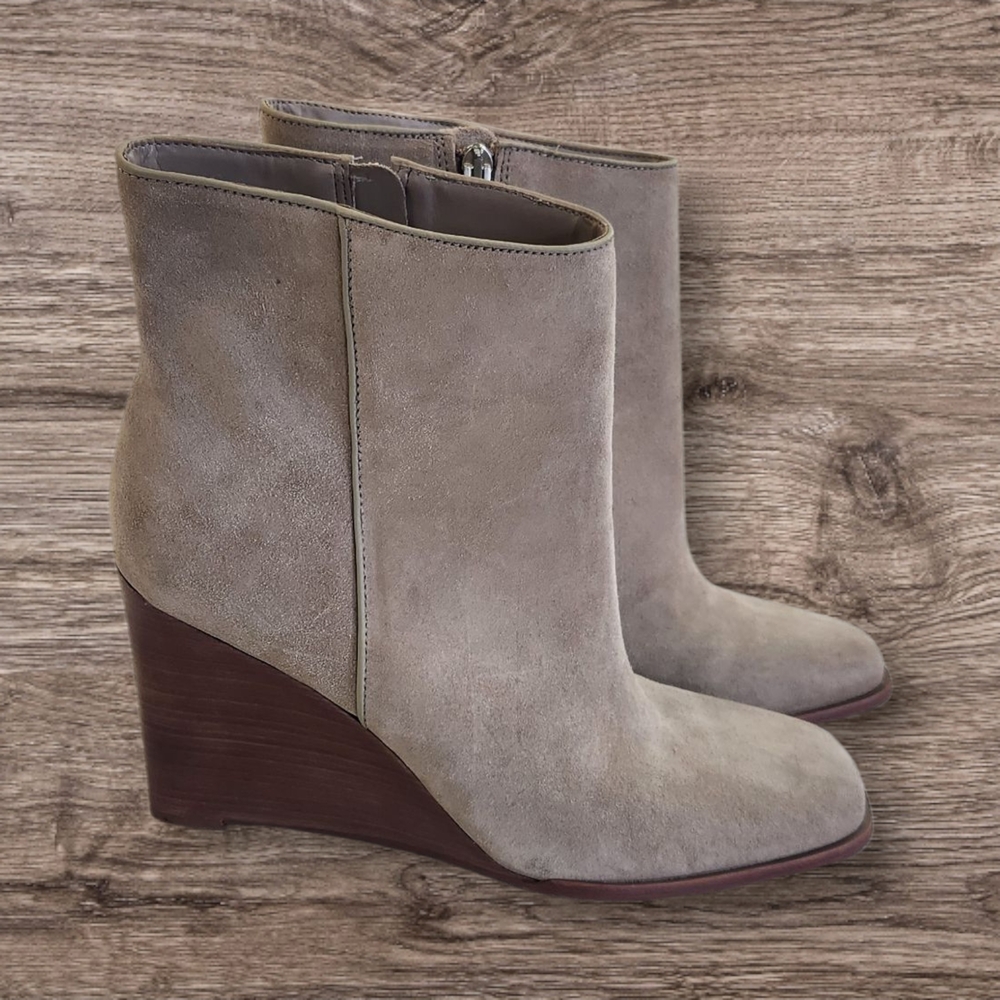 Dolce Vita Beige Wedge Ankle Boots